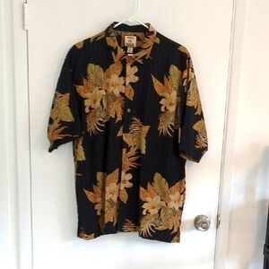 Tommy Bahama Black and Gold Casual Button Down Shirt